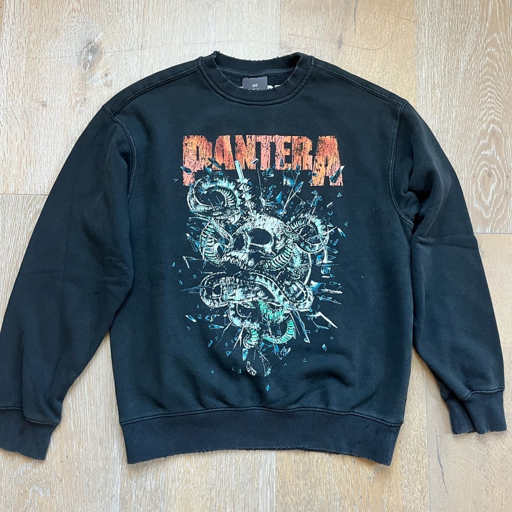 H&M Black Graphic Men's Crewneck